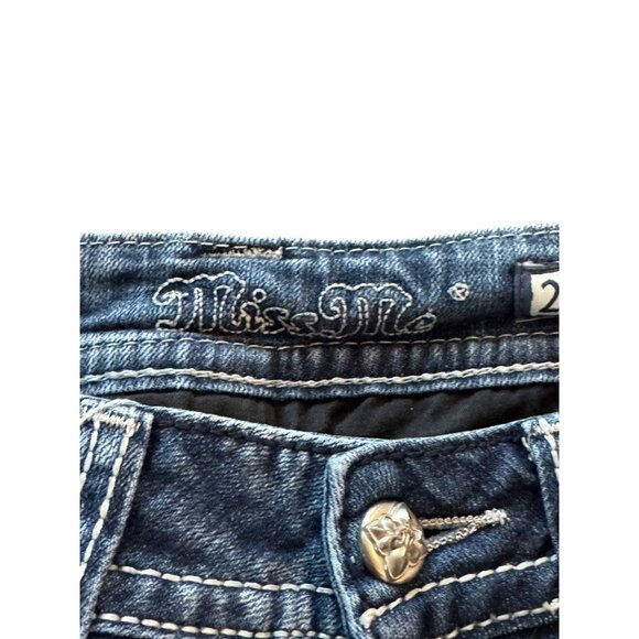 Miss Me Bootcut Womens Jeans Size 26 Embellished Pockets Medium Wash Denim Blue - Picture 3 of 8